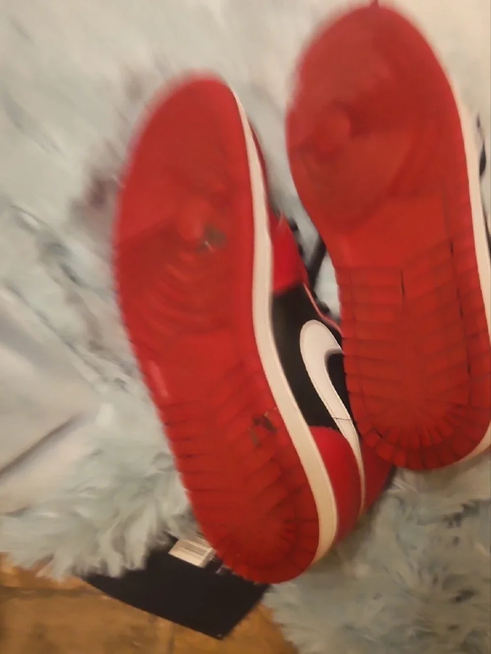 Jordan Mens Red, Black & White Mid-Top Sneakers